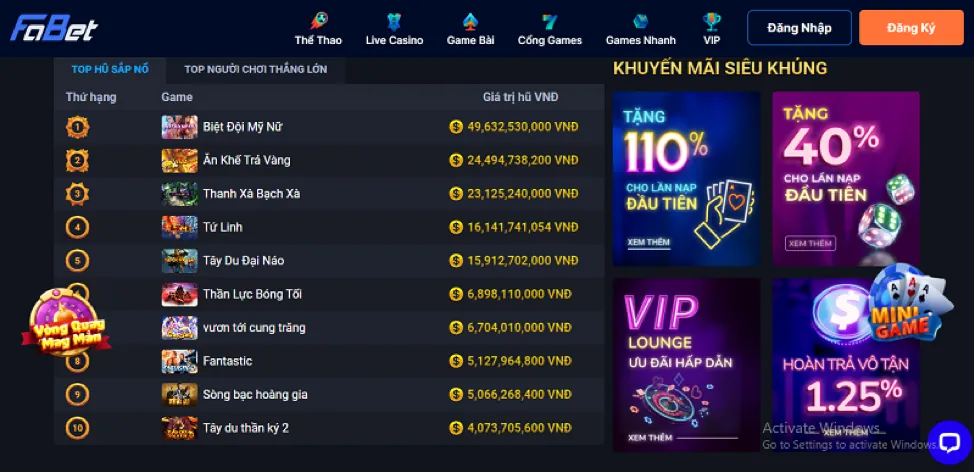 Các chương trình khuyến mãi và ưu đãi VIP độc quyền tại 5pro win